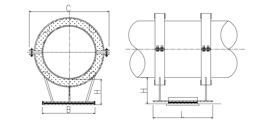 HDGH－80－1000长输热纳米导向管托结构图
